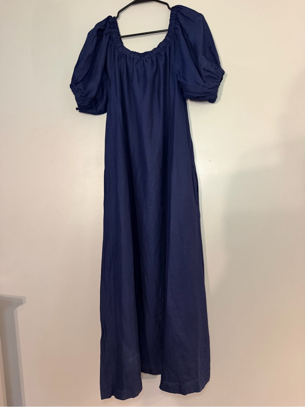 Vineyard Vines Navy Puff-Sleeve Maxi Dress